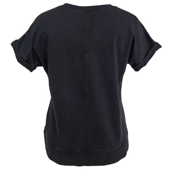NWT Green Tea -  Enzyme Wash Casual Short Sleeve Top Black - Sizes Various - Picture 2 of 3